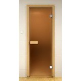 Дверь бесцветная матовая (листв. коробка), 8мм, 3 петли
